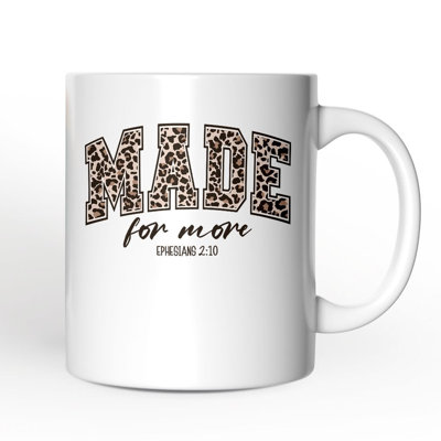 Fabriqué pour une tasse plus chrétienne, Éphésiens 2: 10, leopard Faith, verset biblique, cadeau de Pâques avec nom personnalisé