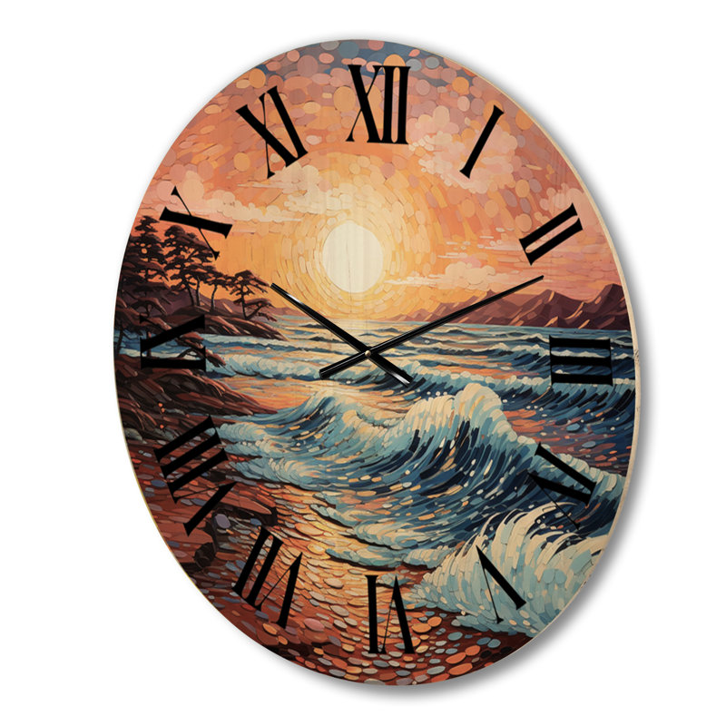 Horloge murale en bois massif Caylim, Moyenne