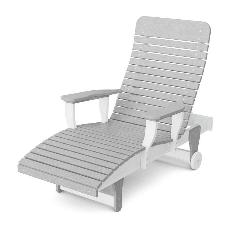 Chaise longue inclinable Signature, Gris clair / blanc