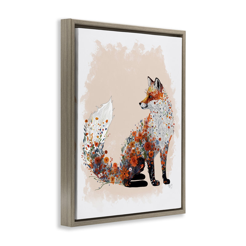 Art mural encadré "Wildflower" par Fab Funky, H 31 po x l 25 po, Cadre flottant orme Montalcino