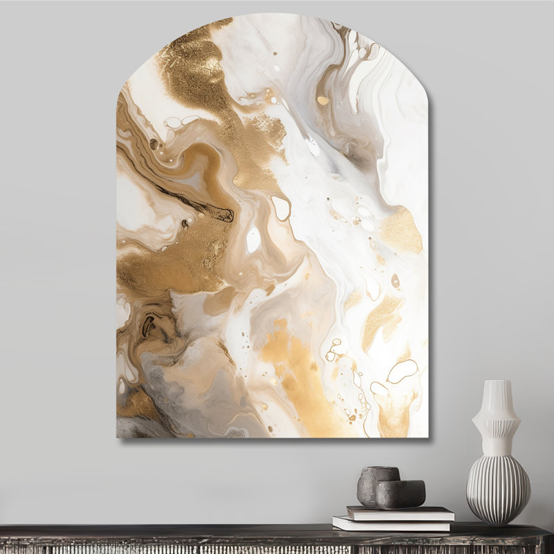 Or et gris A Marble Effect IV, H 34 po x l 25 po