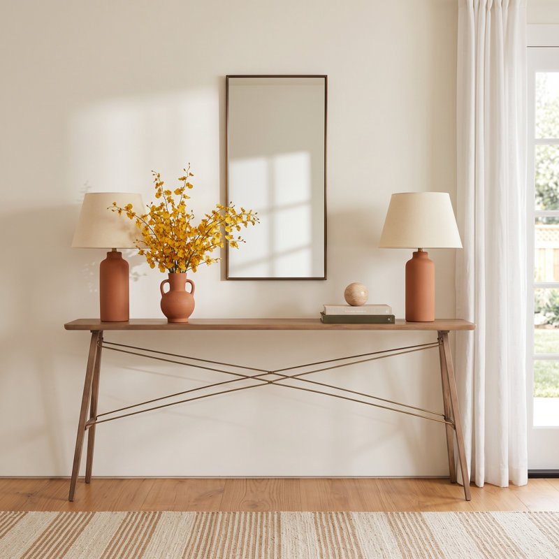 Tomlin 66 " W Solid Wood Top Console Table