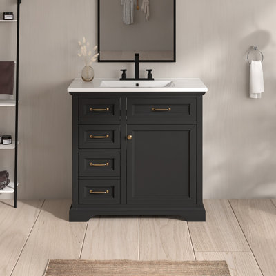 Ensemble de meuble-lavabo autoportant 36 po avec comptoir en céramique 36 po