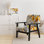 Geidel - Fleurs abstraites - Fauteuil d'appoint rembourré traditionnel