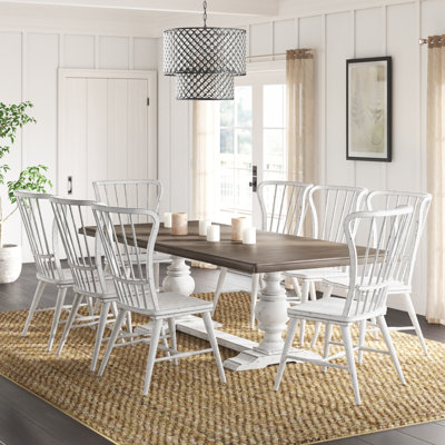 Chalita Trestle Dining Table Set w/ 18" Leaf