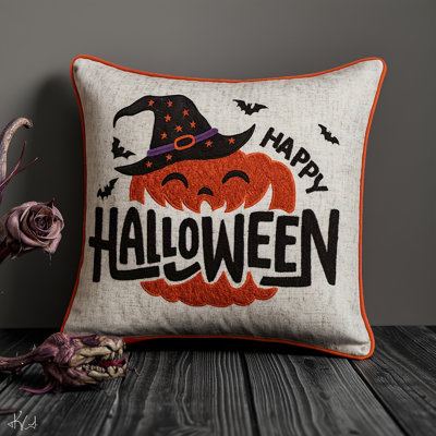 Coussin Happy Halloween Pumpkin Witch