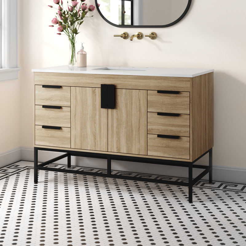 Ensemble de meuble-lavabo simple 48 po Eugene, Bois de manguier