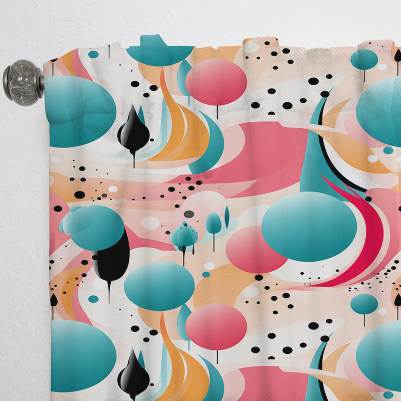 Popart Bubblegum Mirage - Rideau abstrait - Rideau obscurcissant à formes géométriques - 1 panneau, L 52 po x L 84 po