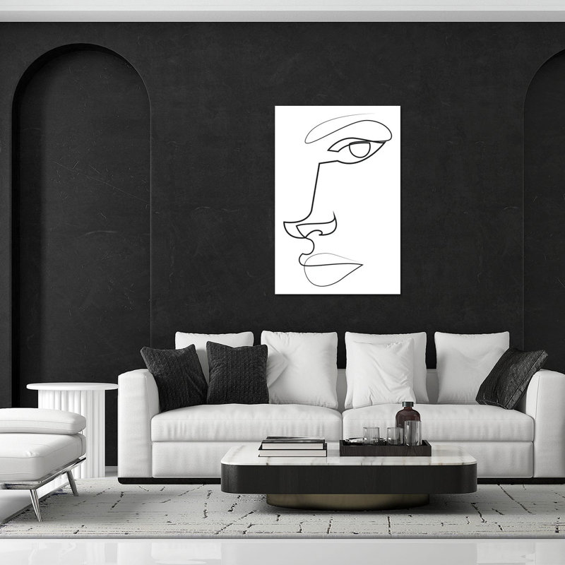 «Abstract Line Face» par Addillum - impression non encadrée, H 32 po x l 24 po x P 0,25 po