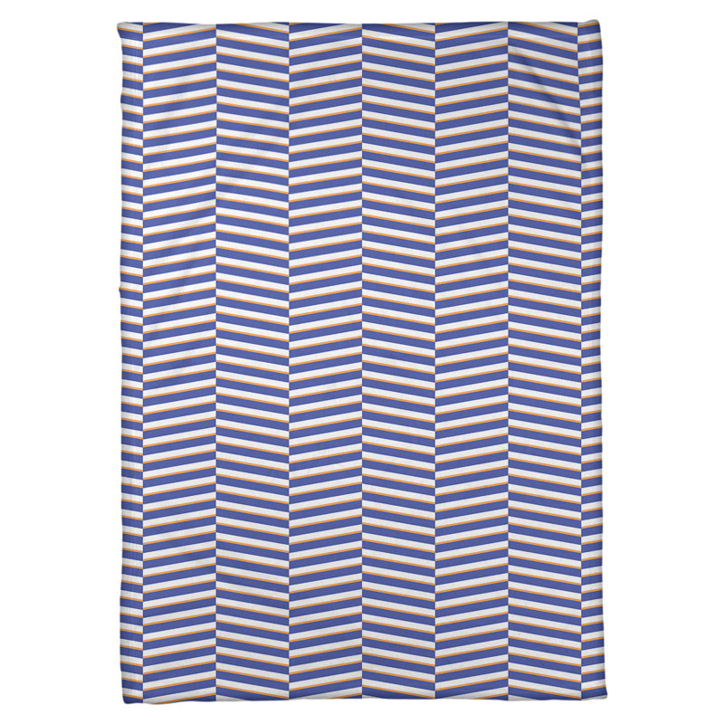 Couverture polaire rayures fracture, l 50 po x L 60 po, Bleu / orange
