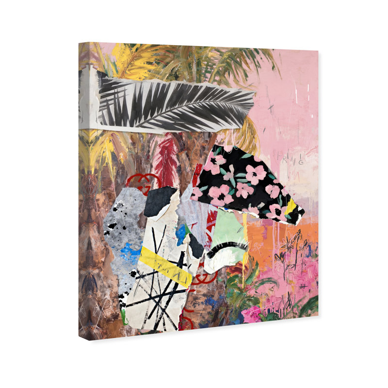 Palm Tree Pinks Print by Oliver Gal, 24"H x 30"W, Gallery Wrapped