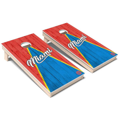 Miami Triangle Baseball All-Weather Composite Cornhole Set