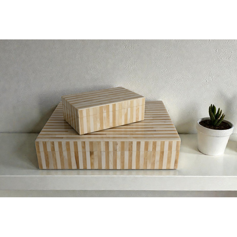 Dilan Bone China Decorative Box, 2.5" H x 4.5" W x 7" D