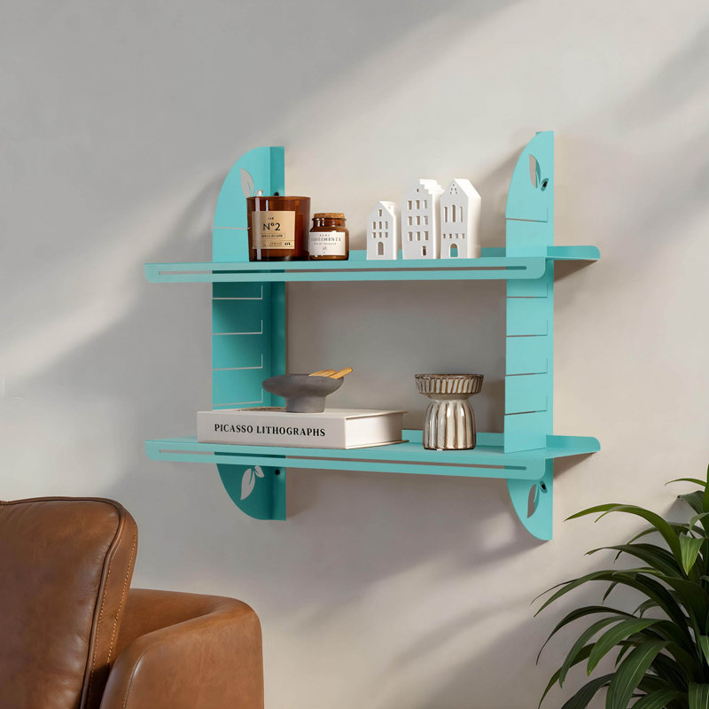 Tablette murale décorative en métal, Turquoise