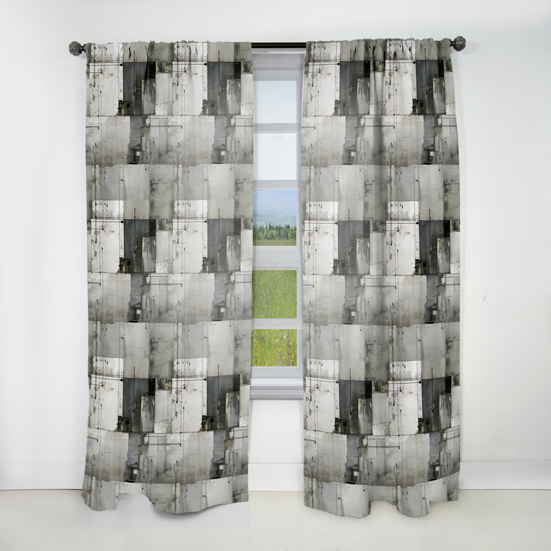 Rideau en velours industriel - obscurcissant - 1 panneau Industrial Tranquility, L 52 po x L 90 po