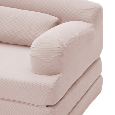 Canapé-lit pliable en velours côtelé avec housse amovible et mousse haute densité