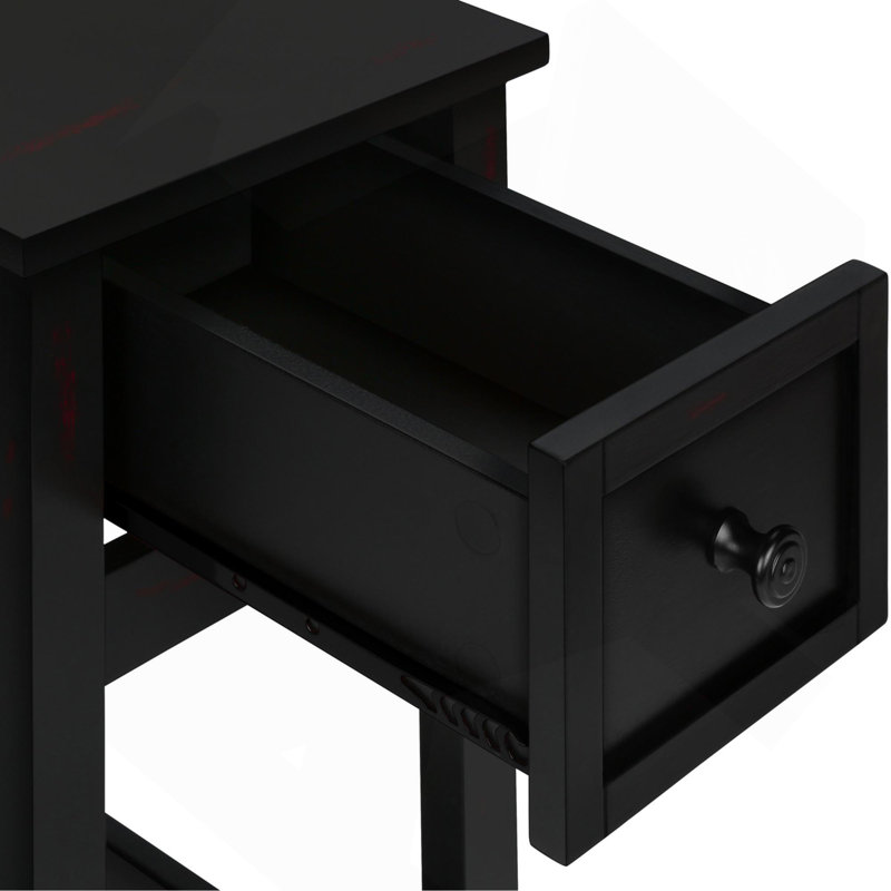 Table compacte avec 1 tiroir et 1 tablette fixe, tiroir de rangement et salon
