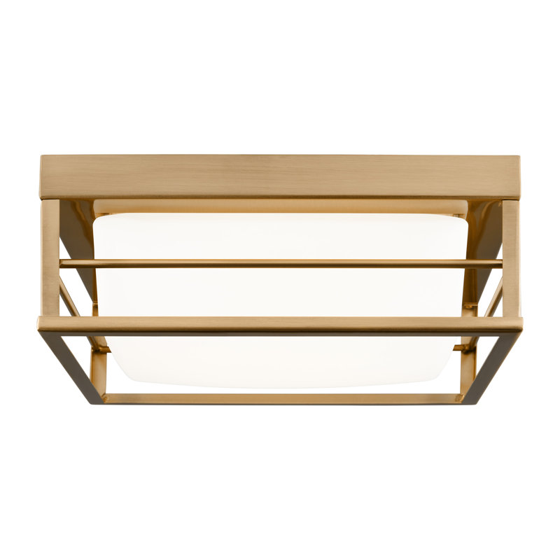 Plafonnier encastré 1 lumière DEL Krista, H 3,75 po x l 10 po x P 10 po, Laiton satiné