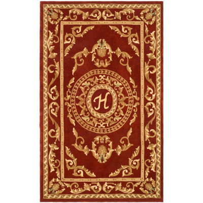 Tapis floral en laine touffeté à la main Lenora Naples