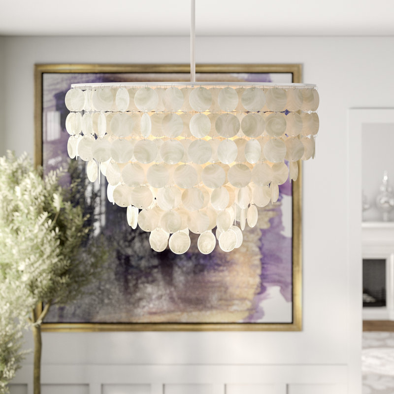 6 - Light Dimmable Tiered Chandelier