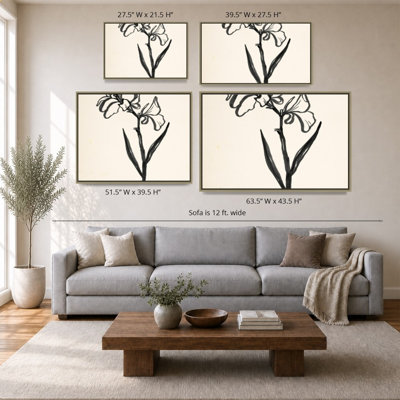 «Ink Flower II Cream» par Sara Zieve Miller, impression sur toile