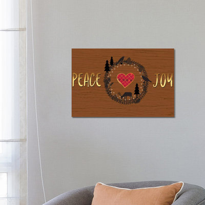 Peace and Joy 1 Piece Wrapped Canvas Wall Art
