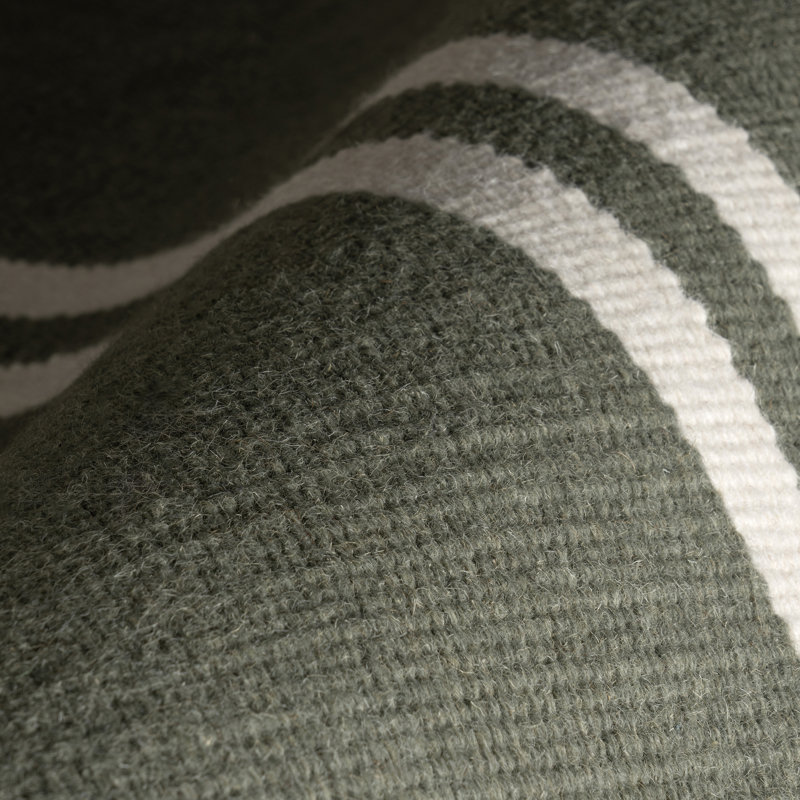 Double Striped Wool Area Rug, Rectangle 9'6" x 13'6"