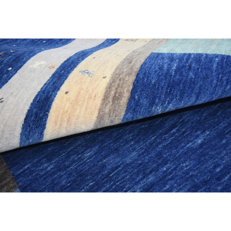 Handmade Wool Striped Area Rug, Rectangle 4' x 6'