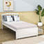 Lit plateforme simple en bois 2 tiroirs avec tête de lit Dishad-87375560