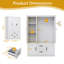 Armoire blanche moderne avec portes à fermeture douce - Garde-robe en MDF avec tablettes et tiroirs de rangement pour la chambre à coucher