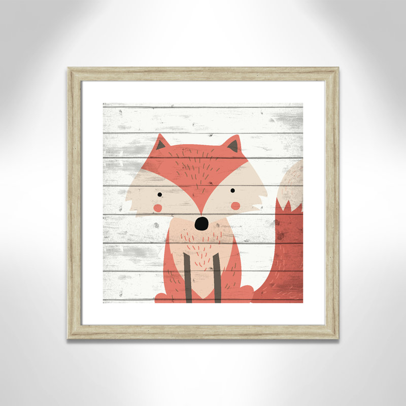 Woodland Creatures 1' Wall Decal, Beige Flat Framed, 22.5" H x 22.5" W x 0.6" D