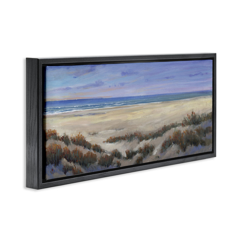Art mural sur toile flottant encadré "Traditional Grassy Beach" par Regina Moore, H 11 po x l 25 po
