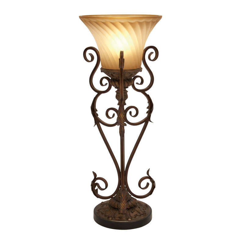 Aherin 30" Brown Torchiere Lamp Set