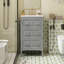 Ensemble de meuble-lavabo avec lavabo en céramique, meuble-lavabo simple autoportant avec 3 tiroirs et armoire de rangement en bois massif-1712318587