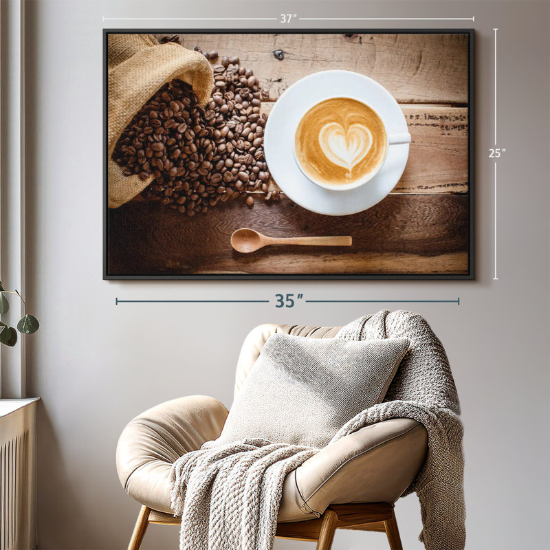 Art mural café au lait, H 25 po x l 37 po