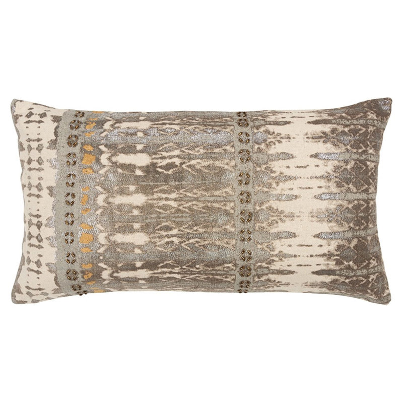 Coussin lombaire gris et beige