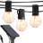 Ambience Pro 27 ft. Solar Outdoor Patio LED String Lights with 12 Soft White G45 Bulbs, Weatherproof-537944817-538227670