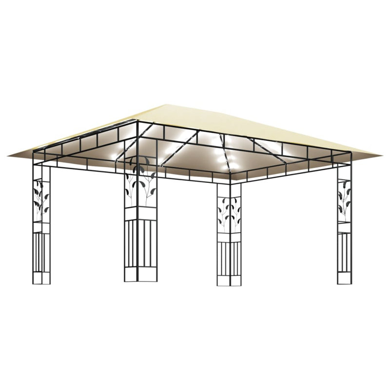 Chaparosa Gazebo With Mosquito Net&LED String Lights 4X3x2.73, Cream