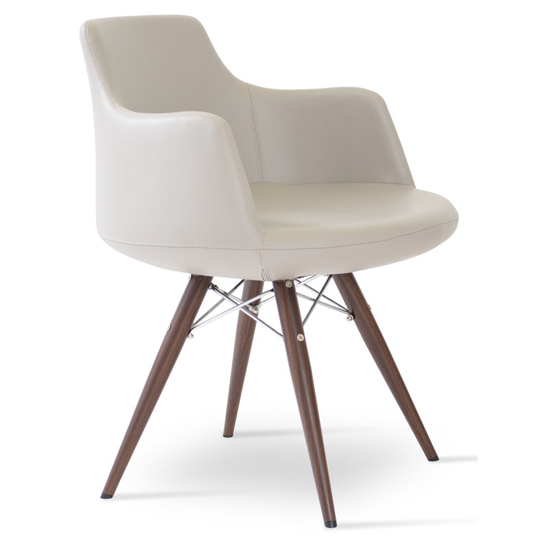 Fauteuil Dervish, Acier inoxydable, Similicuir os