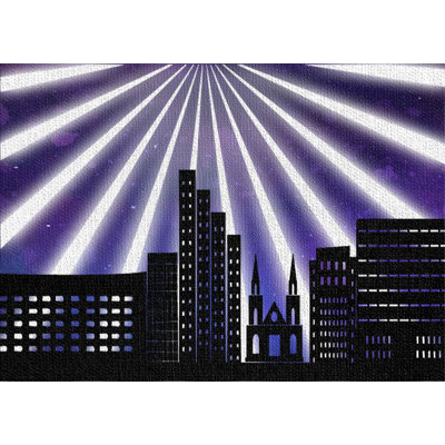 Tapis bleu à fond de super-héros