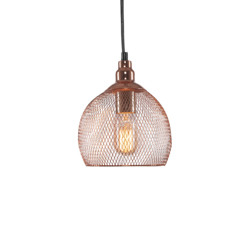 Adkins Plexus Stem Hung Pendant With Amber Antique Bulb, Copper