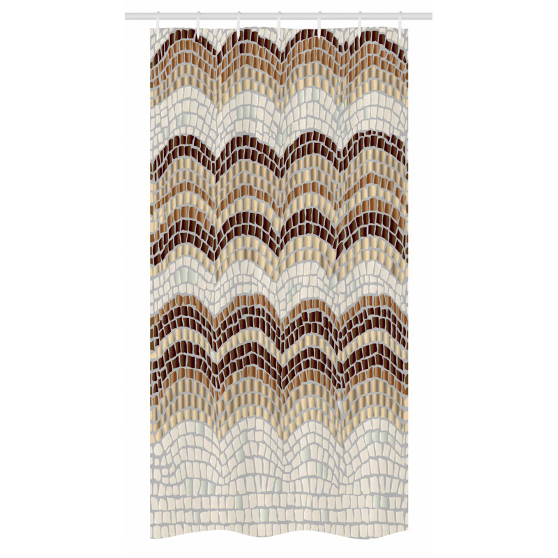 Chevron Shower Curtain with Hooks Included, 36" W x 72" L