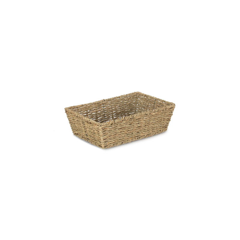 Fannett Seagrass Storage Tray Basket, 12 cm H x 39 cm W x 25.5 cm D