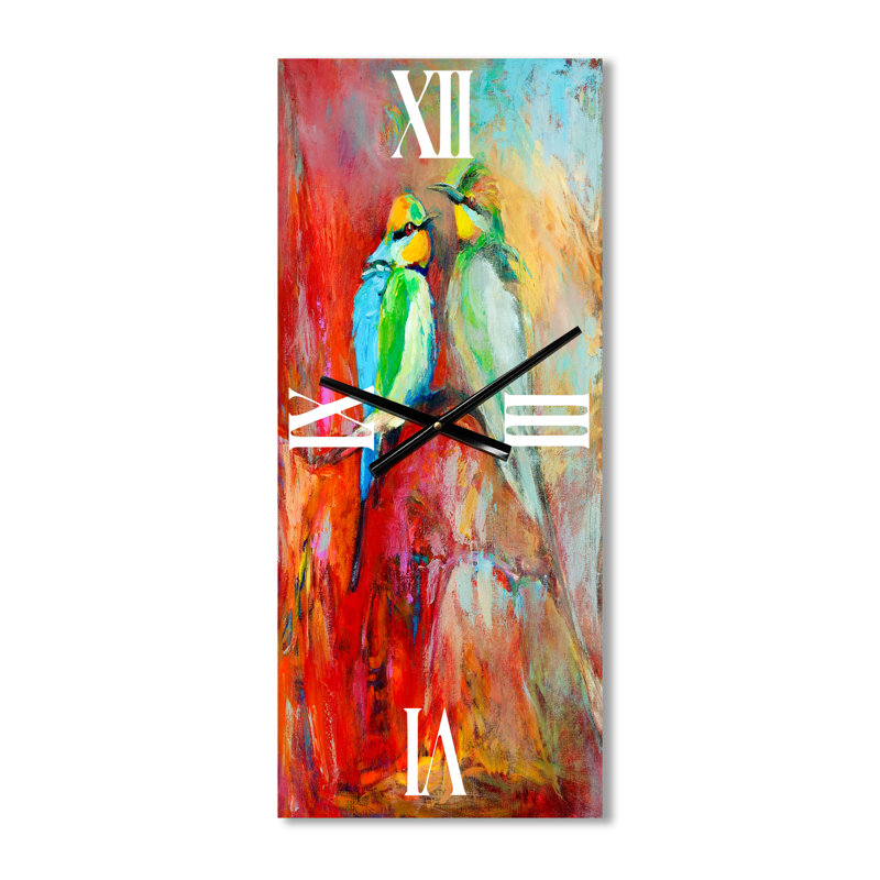 Horloge murale mangeurs de queue sur une branche, Petit