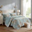 Ensemble de 7 pièces à motif floral inspiré du vin 7 pièces Cal King, bleu doux-134532976-134532981