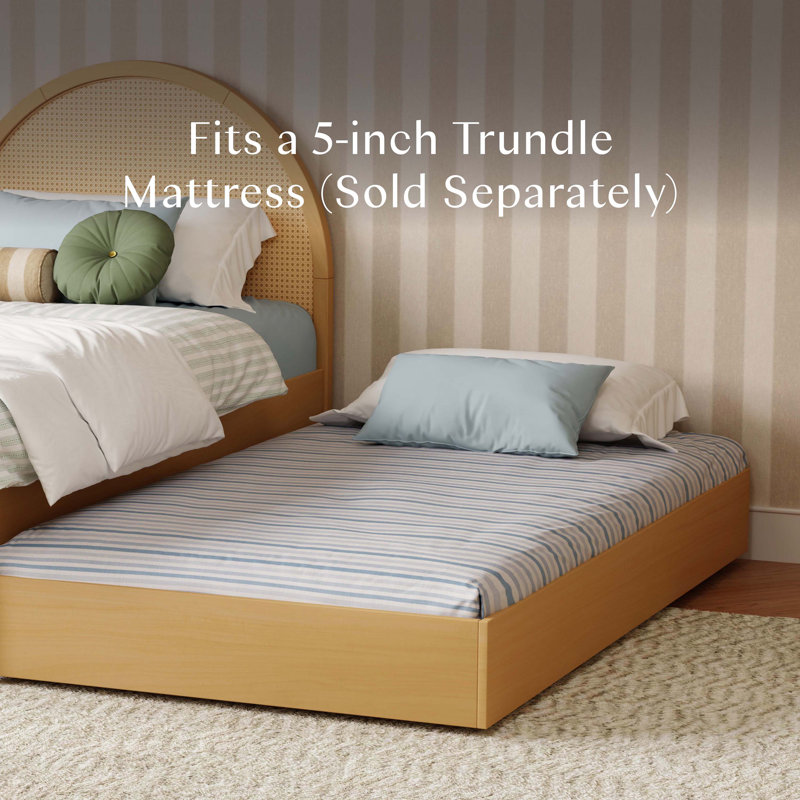 Twin Storage Trundle Bed, Honey