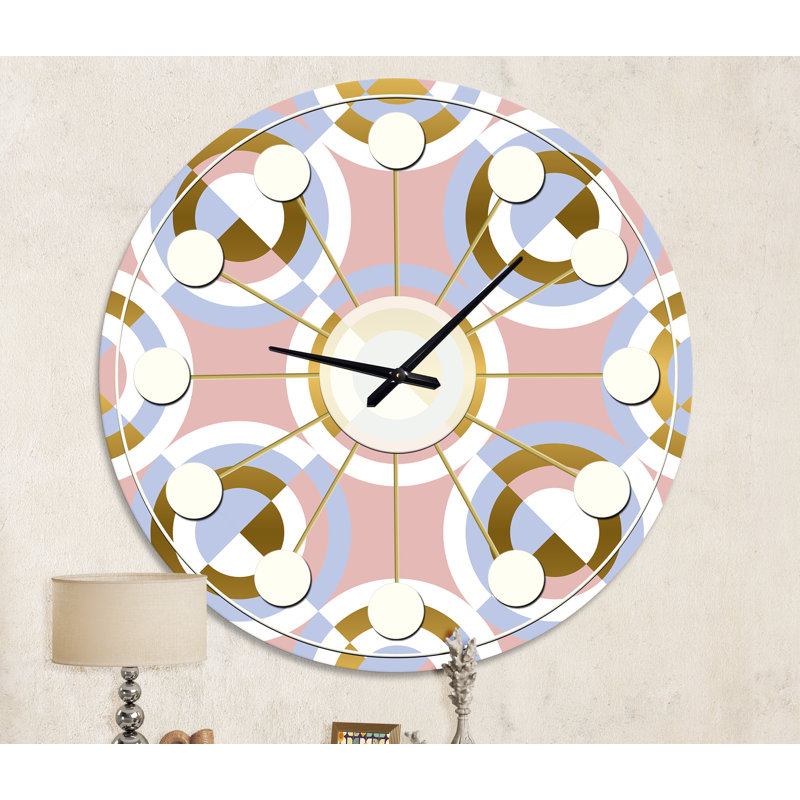 Motif circulaire de formes géométriques - horloge murale moderne Mid-Century, Moyenne