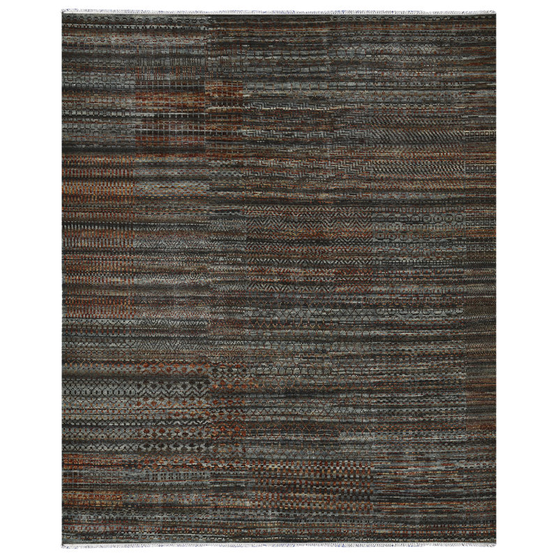Legacy Hand Knotted Wool Geometric Area Rug, Rectangle 9' x 12'
