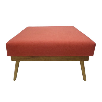 Mid Century Style Coral , Providing Extra Seating And Comfort Square In Color, Ideal For Relaxation Living Room Enhancement