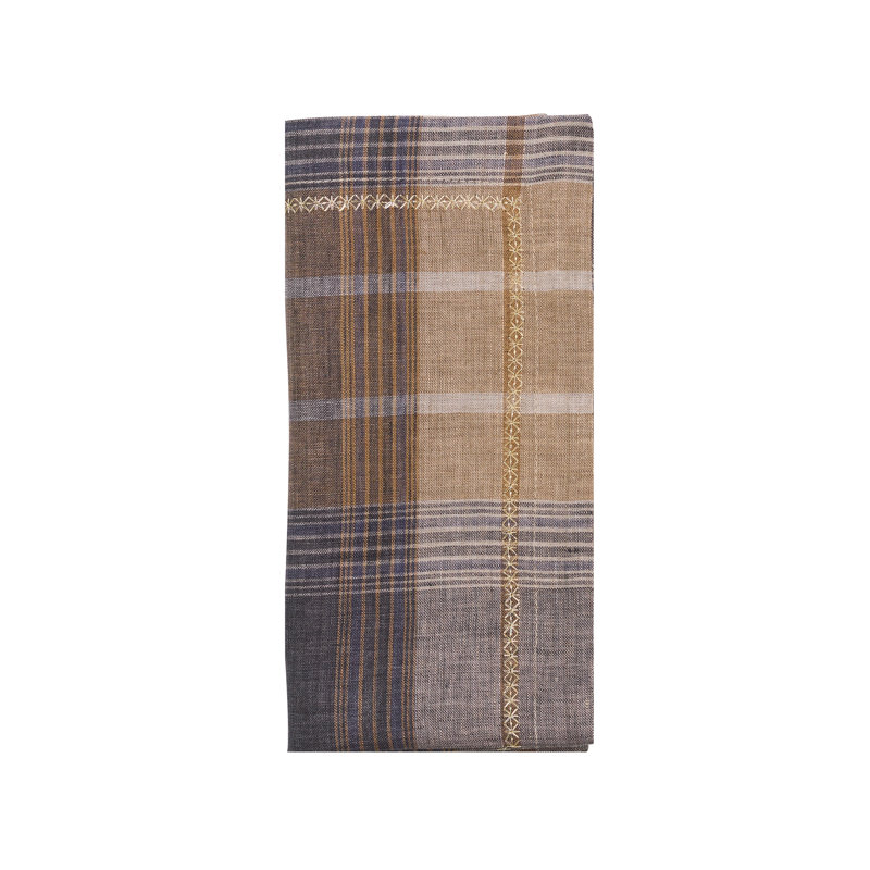 Windsor Napkin, Plaid, Light Brown/Gray